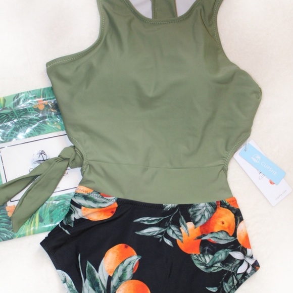 HP 💕 NWT Green and Orange Cupshe One Piece Suit - Picture 2 of 7
